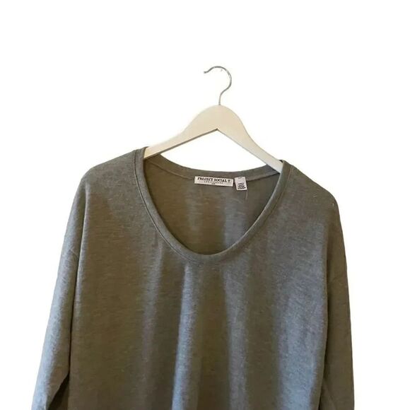 Project Social T Womens Sweater Top Fleece Neck Heather Gray Size Small - Picture 3 of 12
